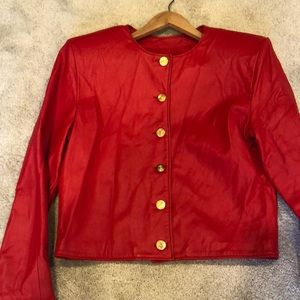 FIRENZE CRIMSON RED LEATHER JACKET